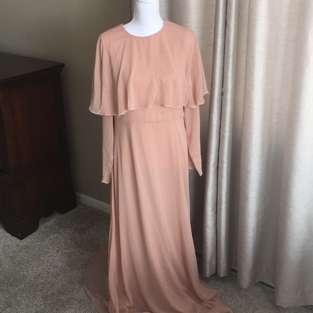 Blush chiffon vintage style maxi dress